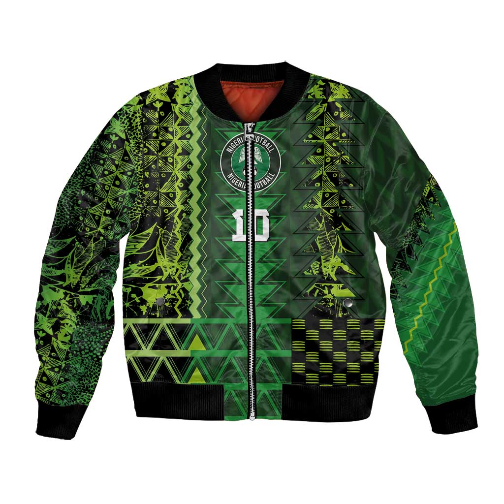 Custom Nigeria Football Bomber Jacket The Naija-Tribal Sporty Style - African Pride