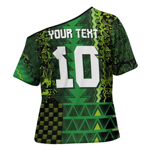 Custom Nigeria Football Cross Shoulder Shirt The Naija-Tribal Sporty Style - African Pride