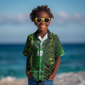 Custom Nigeria Football Kid Hawaiian Shirt The Naija-Tribal Sporty Style - African Pride