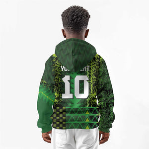 Custom Nigeria Football Kid Hoodie The Naija-Tribal Sporty Style - African Pride