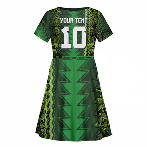 Custom Nigeria Football Kid Short Sleeve Dress The Naija-Tribal Sporty Style - African Pride