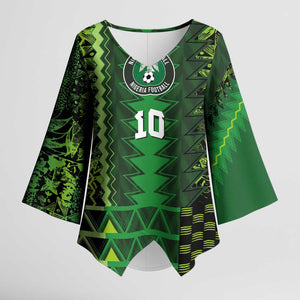 Custom Nigeria Football Kimono Sleeve Blouse The Naija-Tribal Sporty Style - African Pride