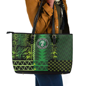 Nigeria Football Leather Tote Bag The Naija-Tribal Sporty Style - African Pride