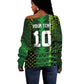 Custom Nigeria Football Off Shoulder Sweater The Naija-Tribal Sporty Style - African Pride