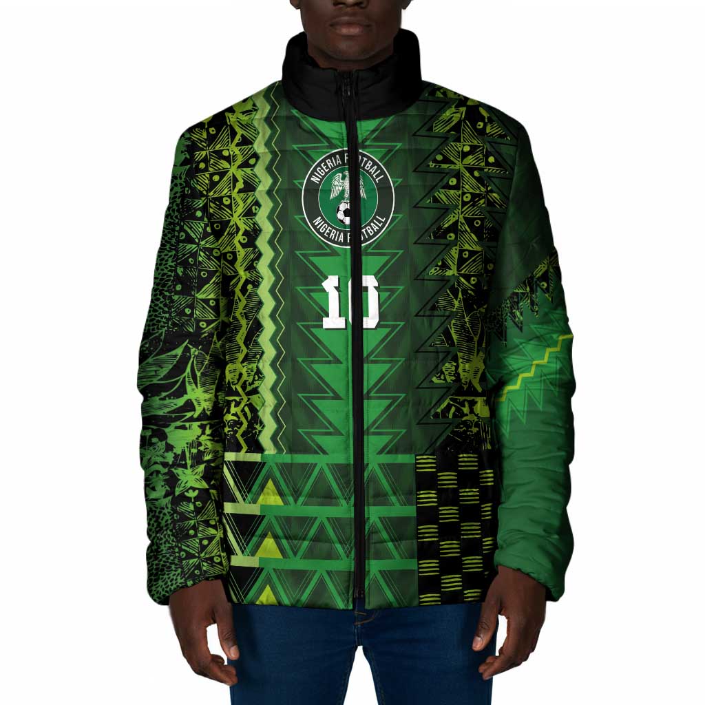 Custom Nigeria Football Padded Jacket The Naija-Tribal Sporty Style - African Pride