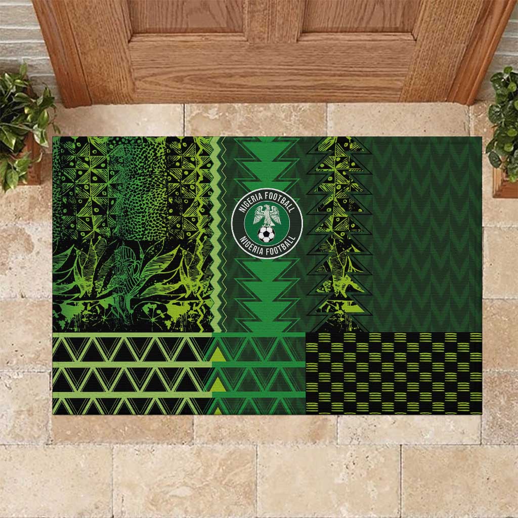 Nigeria Football Rubber Doormat The Naija-Tribal Sporty Style - African Pride