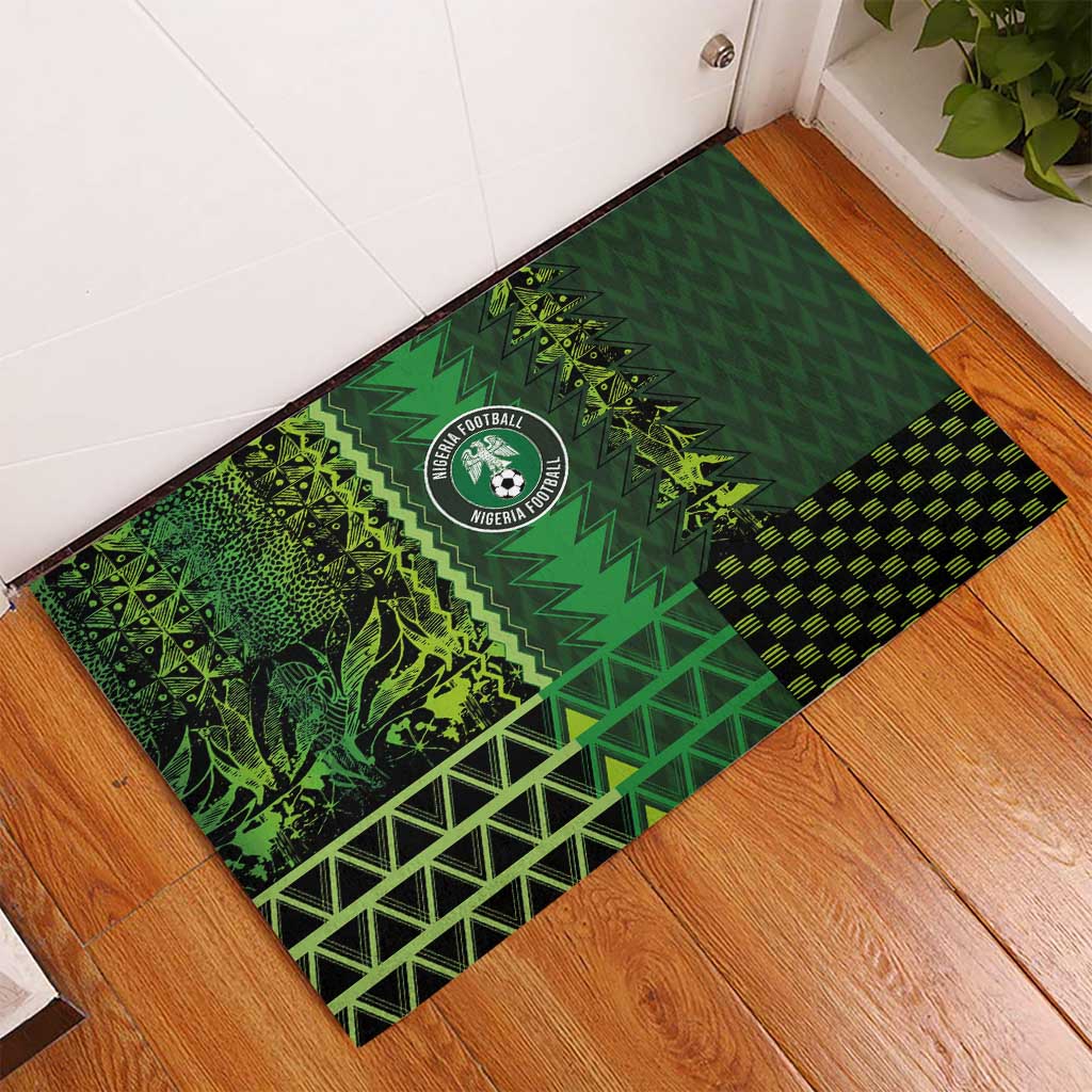 Nigeria Football Rubber Doormat The Naija-Tribal Sporty Style - African Pride