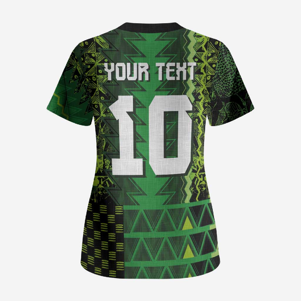 Custom Nigeria Football Scrub Top The Naija-Tribal Sporty Style - African Pride