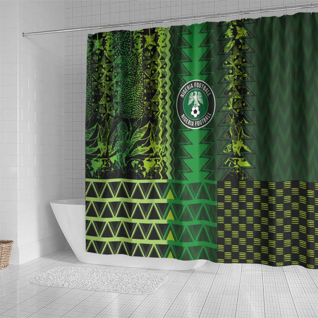 Nigeria Football Shower Curtain The Naija-Tribal Sporty Style - African Pride