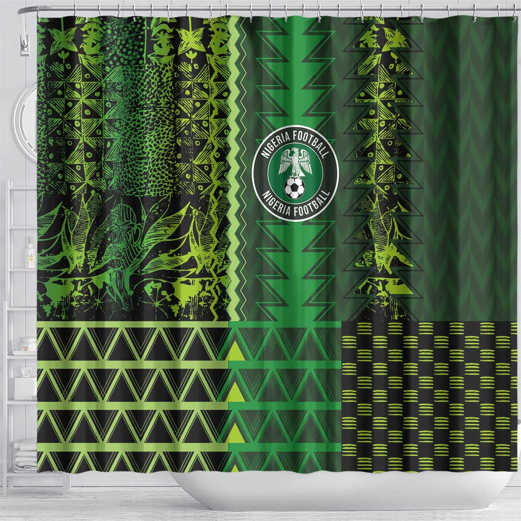 Nigeria Football Shower Curtain The Naija-Tribal Sporty Style - African Pride