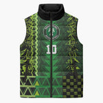 Custom Nigeria Football Sleeveless Puffer Jacket The Naija-Tribal Sporty Style - African Pride