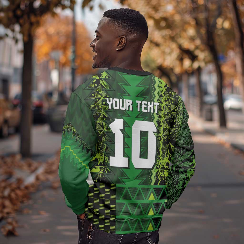 Custom Nigeria Football Sweatshirt The Naija-Tribal Sporty Style - African Pride