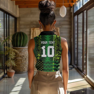 Custom Nigeria Football Women Sleeveless Polo Shirt The Naija-Tribal Sporty Style - African Pride