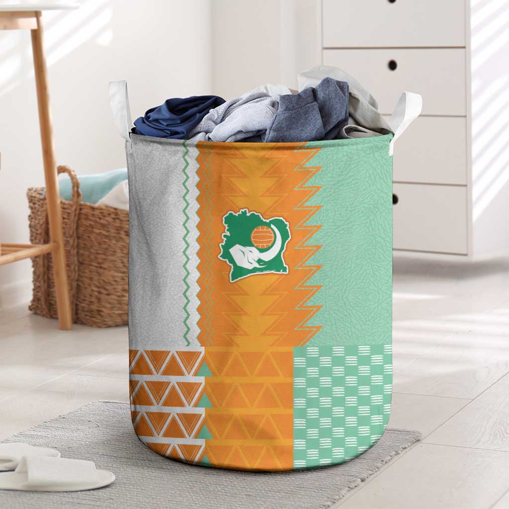 Ivory Coast Football Laundry Basket Côte d'Ivoire-Tribal Sporty Style - African Pride