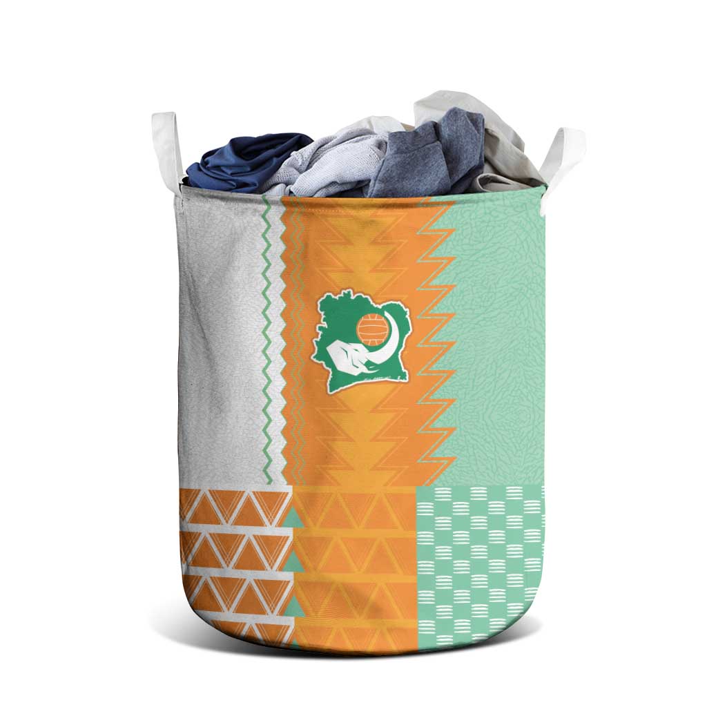 Ivory Coast Football Laundry Basket Côte d'Ivoire-Tribal Sporty Style - African Pride
