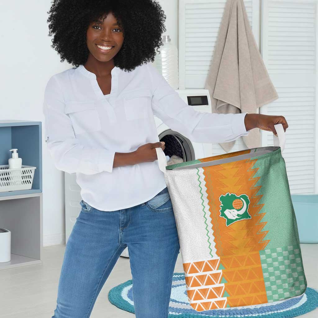 Ivory Coast Football Laundry Basket Côte d'Ivoire-Tribal Sporty Style - African Pride