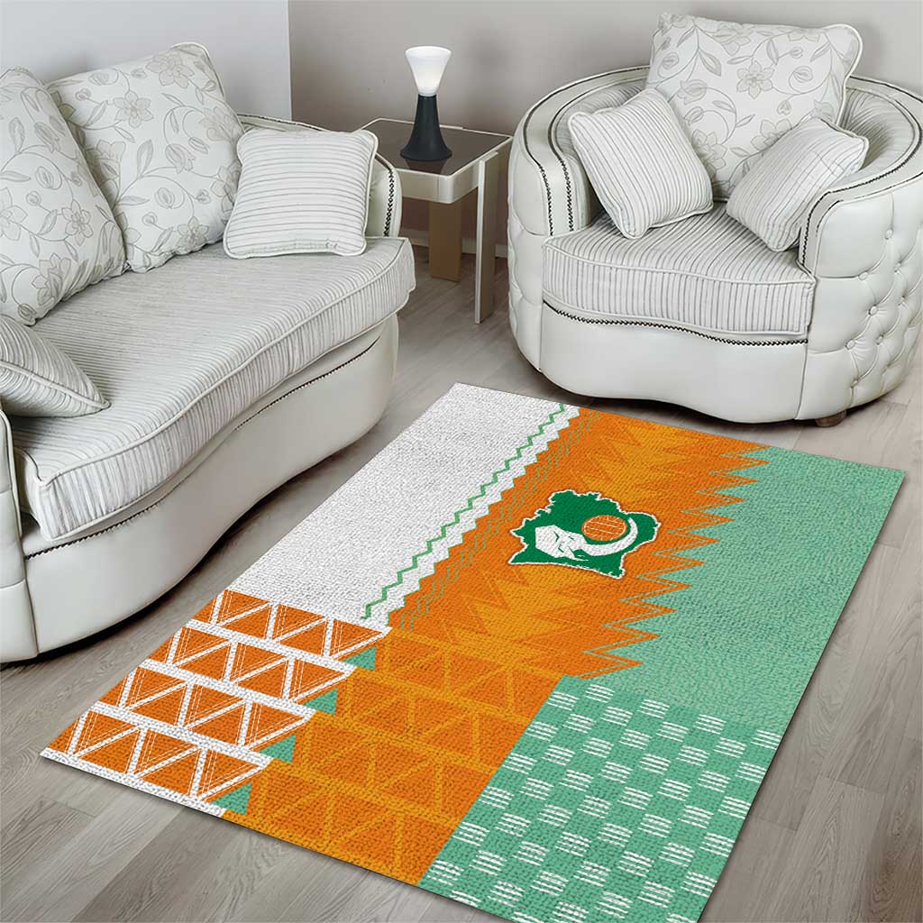 Ivory Coast Football Area Rug Côte d'Ivoire-Tribal Sporty Style - African Pride
