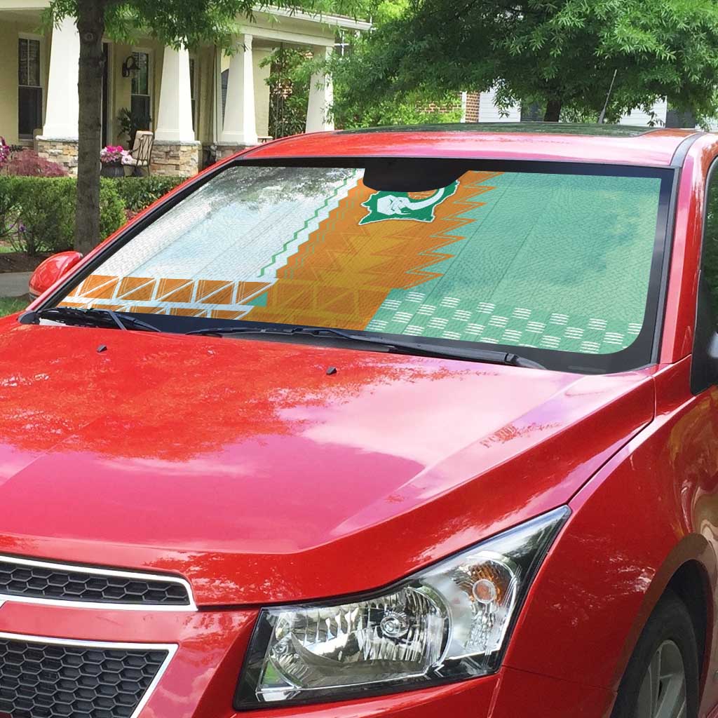 Ivory Coast Football Auto Sun Shade Côte d'Ivoire-Tribal Sporty Style - African Pride
