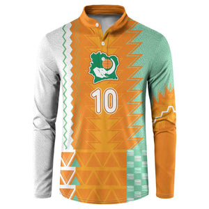 Custom Ivory Coast Football Button Sweatshirt Côte d'Ivoire-Tribal Sporty Style