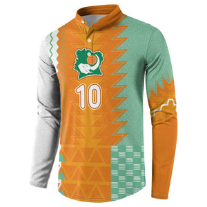 Custom Ivory Coast Football Button Sweatshirt Côte d'Ivoire-Tribal Sporty Style