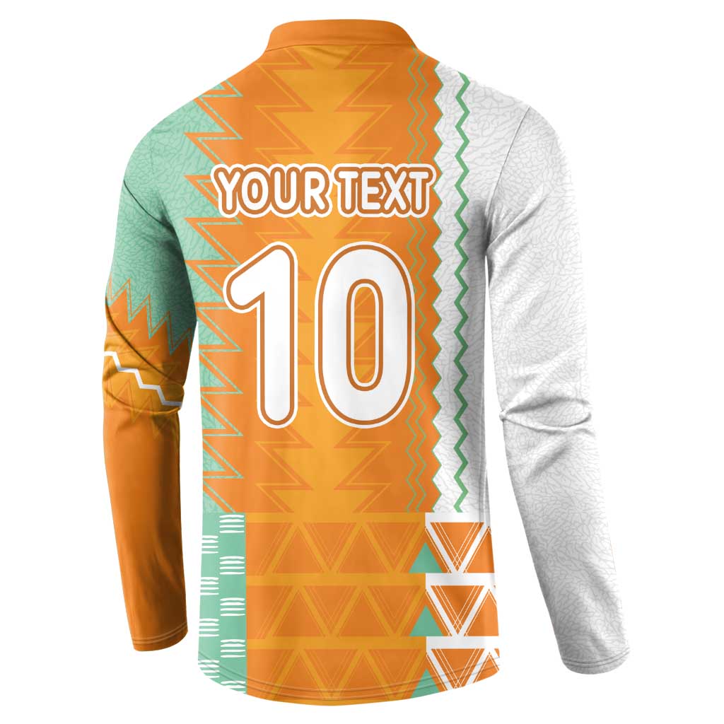 Custom Ivory Coast Football Button Sweatshirt Côte d'Ivoire-Tribal Sporty Style