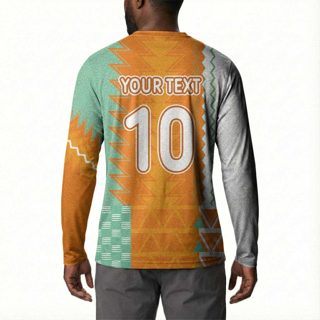Custom Ivory Coast Football Button Sweatshirt Côte d'Ivoire-Tribal Sporty Style