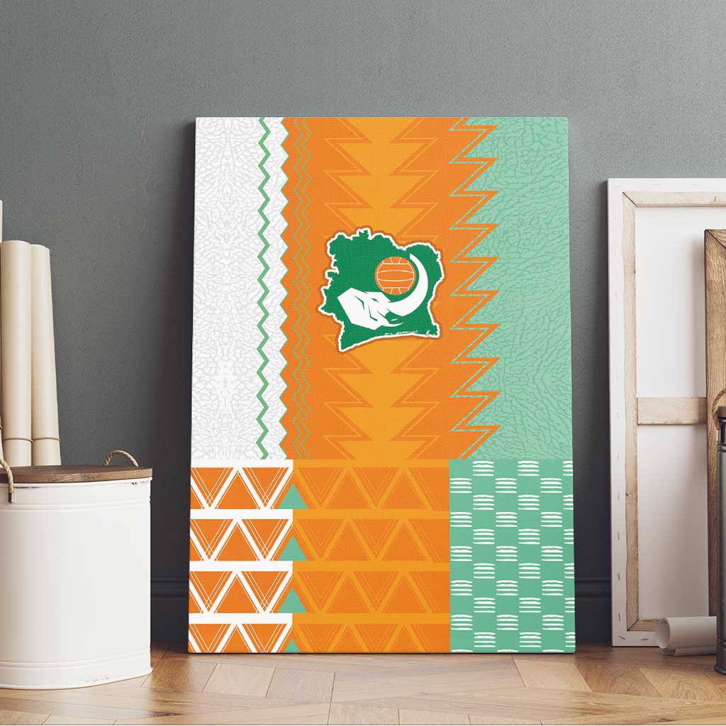 Ivory Coast Football Canvas Wall Art Côte d'Ivoire-Tribal Sporty Style - African Pride