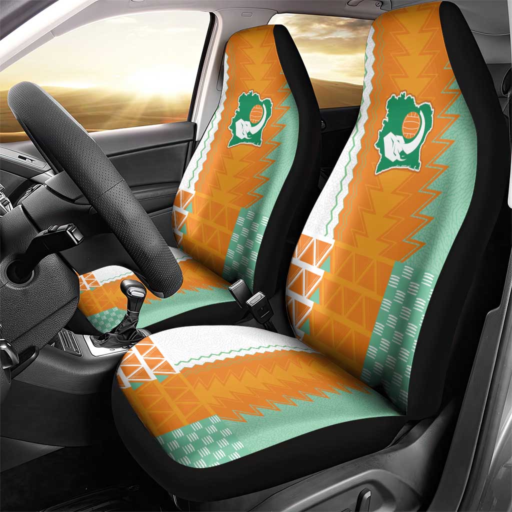 Ivory Coast Football Car Seat Cover Côte d'Ivoire-Tribal Sporty Style - African Pride
