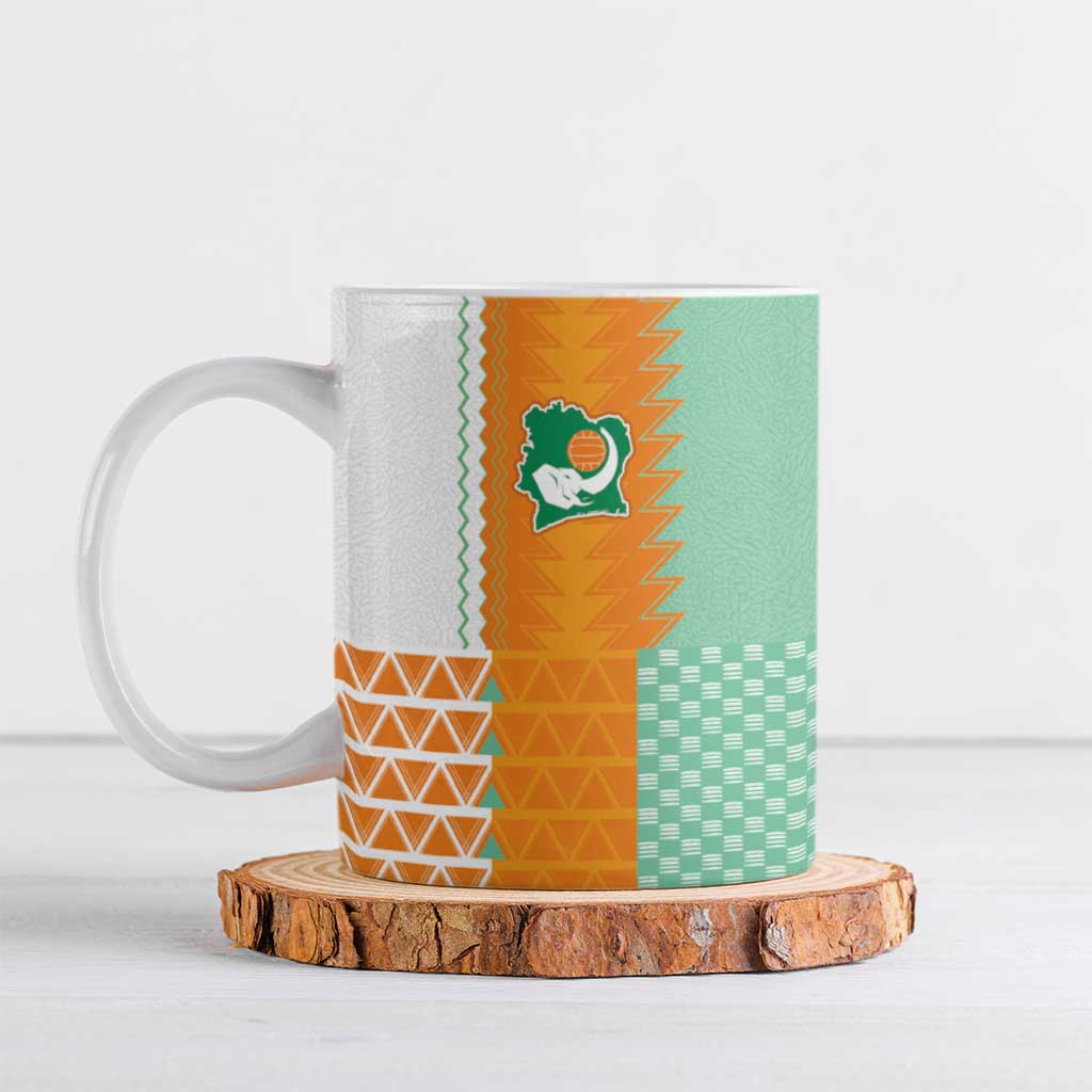 Custom Ivory Coast Football Ceramic Mug Côte d'Ivoire-Tribal Sporty Style - African Pride