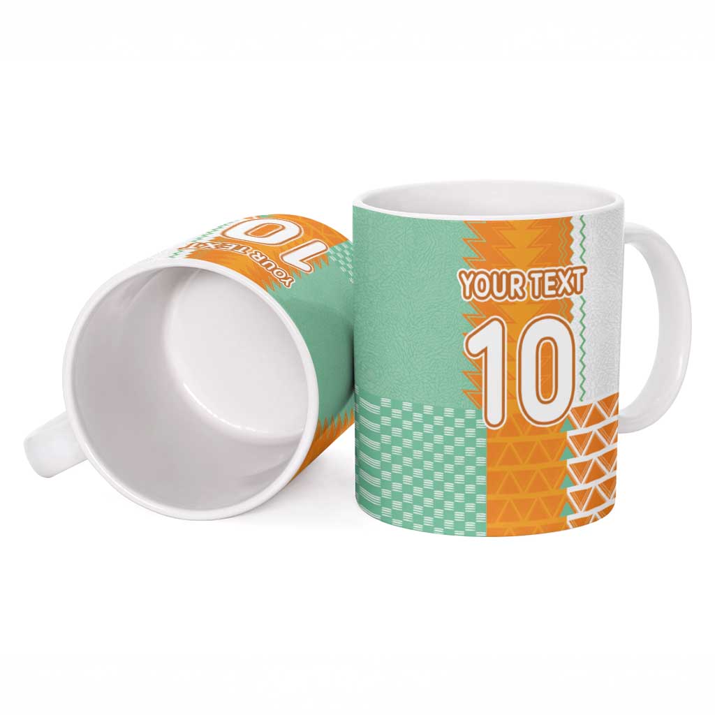 Custom Ivory Coast Football Ceramic Mug Côte d'Ivoire-Tribal Sporty Style - African Pride