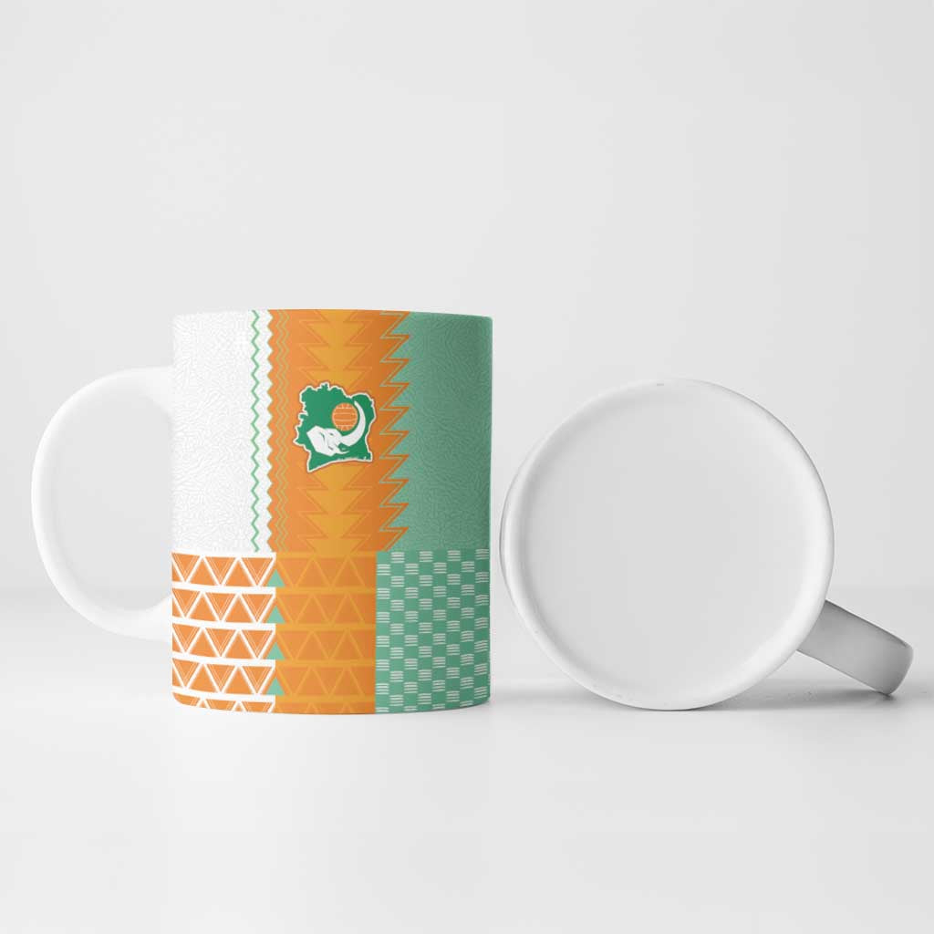 Custom Ivory Coast Football Ceramic Mug Côte d'Ivoire-Tribal Sporty Style - African Pride