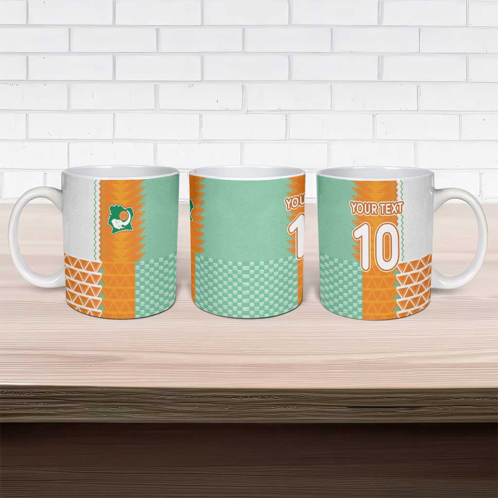 Custom Ivory Coast Football Ceramic Mug Côte d'Ivoire-Tribal Sporty Style - African Pride