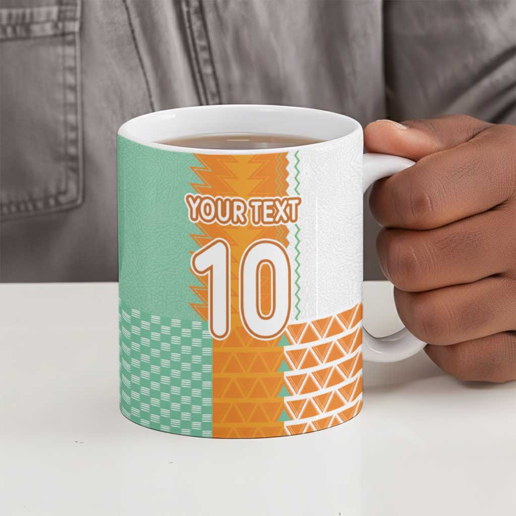 Custom Ivory Coast Football Ceramic Mug Côte d'Ivoire-Tribal Sporty Style - African Pride