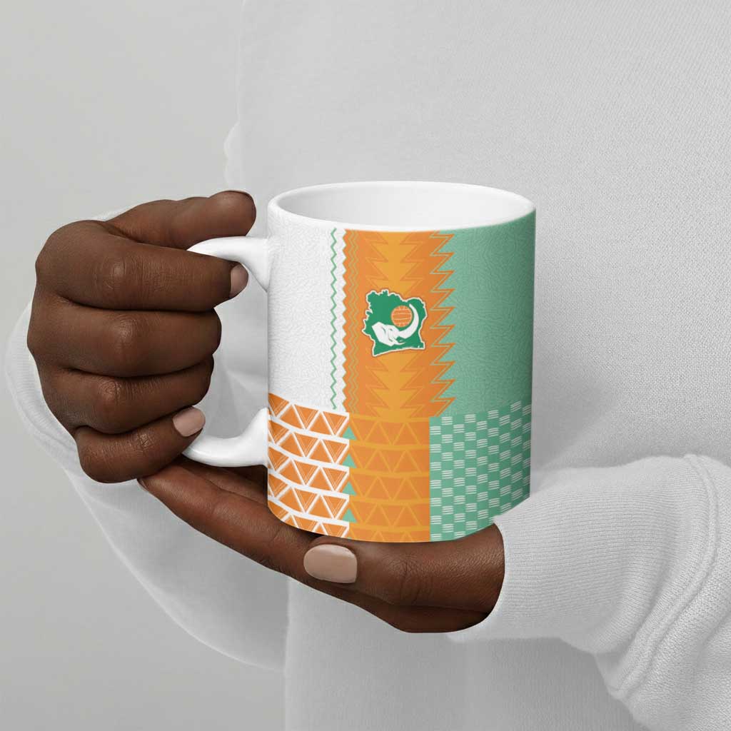 Custom Ivory Coast Football Ceramic Mug Côte d'Ivoire-Tribal Sporty Style - African Pride