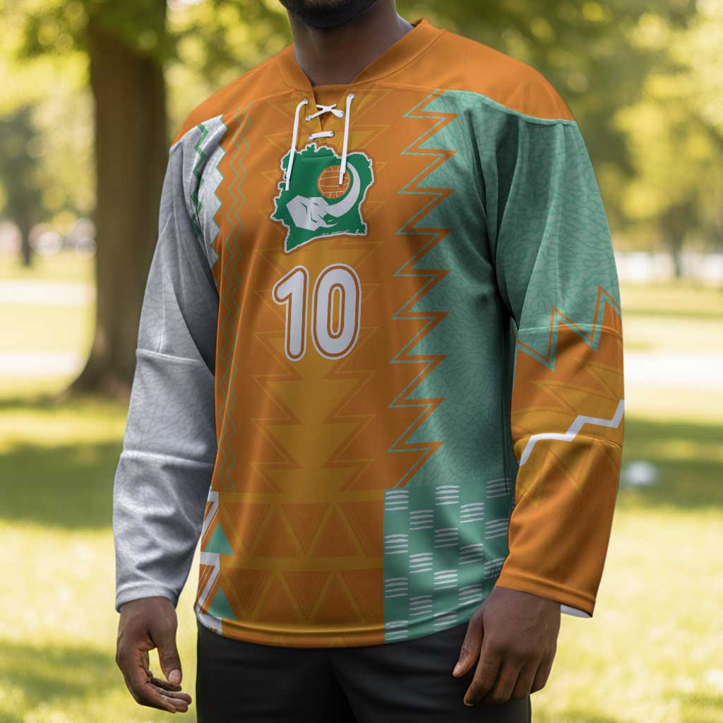 Custom Ivory Coast Football Hockey Jersey Côte d'Ivoire-Tribal Sporty Style - African Pride