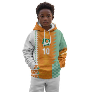 Custom Ivory Coast Football Kid Hoodie Côte d'Ivoire-Tribal Sporty Style - African Pride
