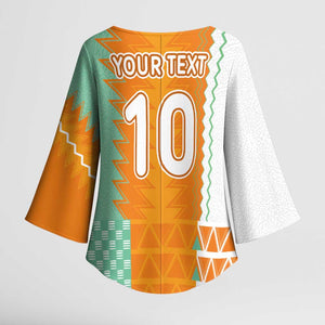 Custom Ivory Coast Football Kimono Sleeve Blouse Côte d'Ivoire-Tribal Sporty Style - African Pride