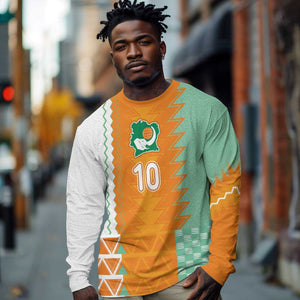 Custom Ivory Coast Football Long Sleeve Shirt Côte d'Ivoire-Tribal Sporty Style - African Pride