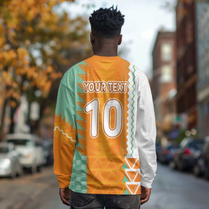Custom Ivory Coast Football Long Sleeve Shirt Côte d'Ivoire-Tribal Sporty Style - African Pride