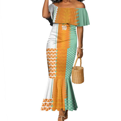 Custom Ivory Coast Football Mermaid Dress Côte d'Ivoire-Tribal Sporty Style - African Pride