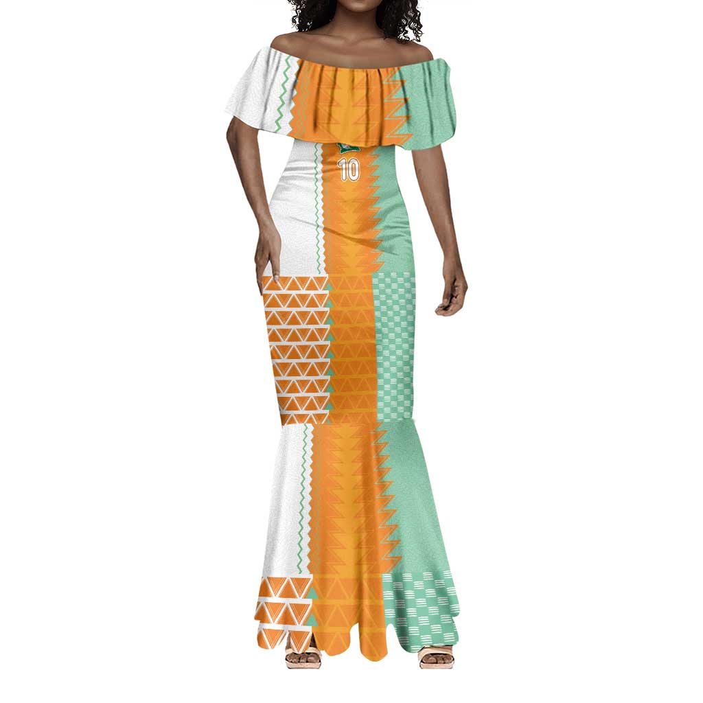 Custom Ivory Coast Football Mermaid Dress Côte d'Ivoire-Tribal Sporty Style - African Pride