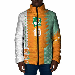 Custom Ivory Coast Football Padded Jacket Côte d'Ivoire-Tribal Sporty Style - African Pride