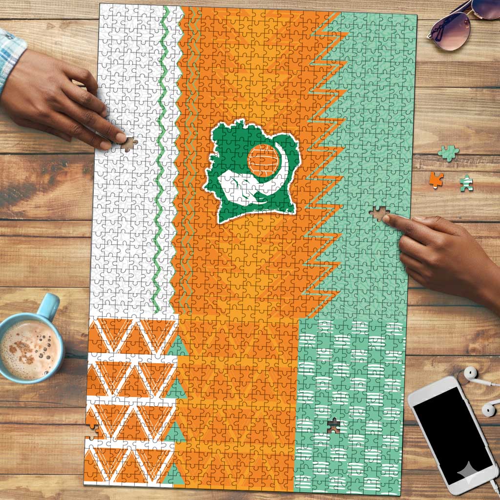 Ivory Coast Football Puzzle Côte d'Ivoire-Tribal Sporty Style - African Pride