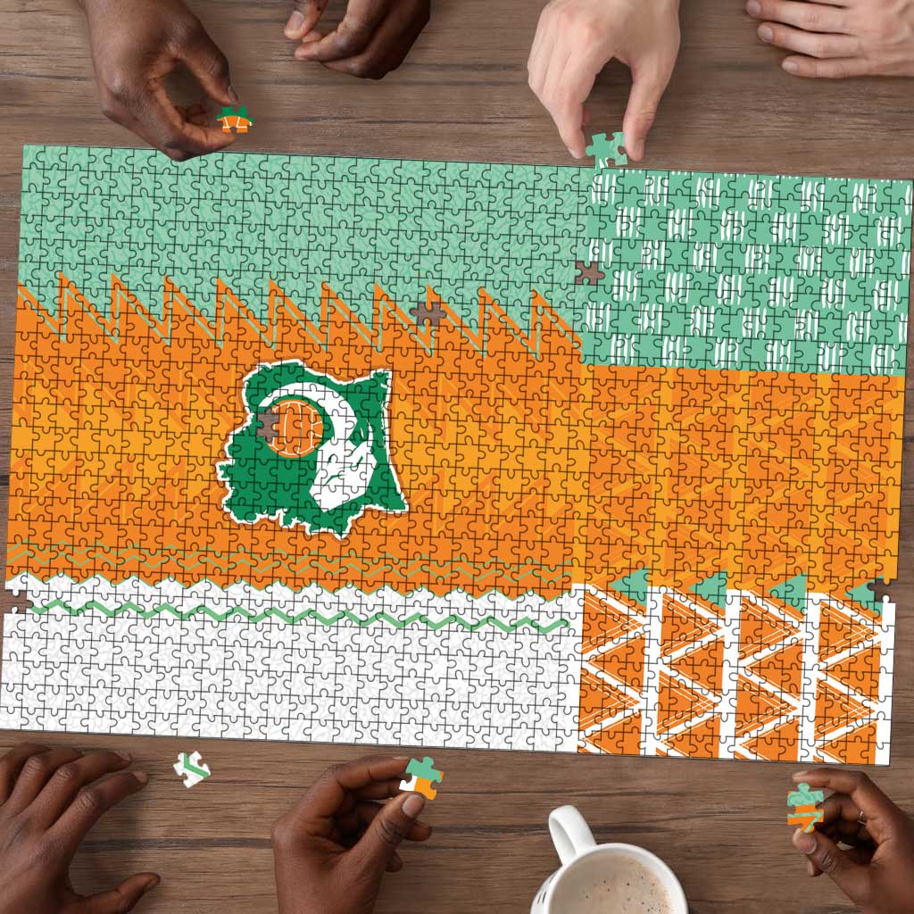 Ivory Coast Football Puzzle Côte d'Ivoire-Tribal Sporty Style - African Pride
