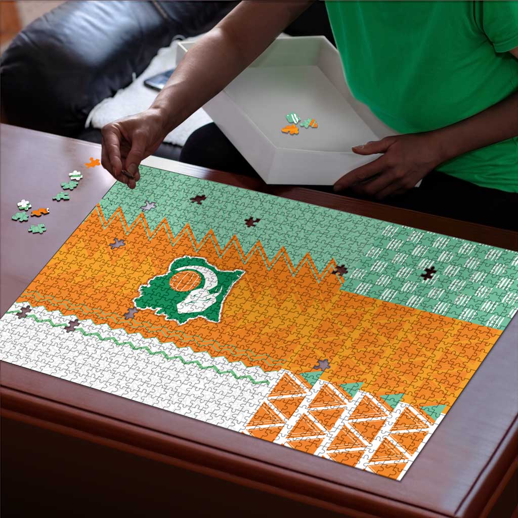 Ivory Coast Football Puzzle Côte d'Ivoire-Tribal Sporty Style - African Pride