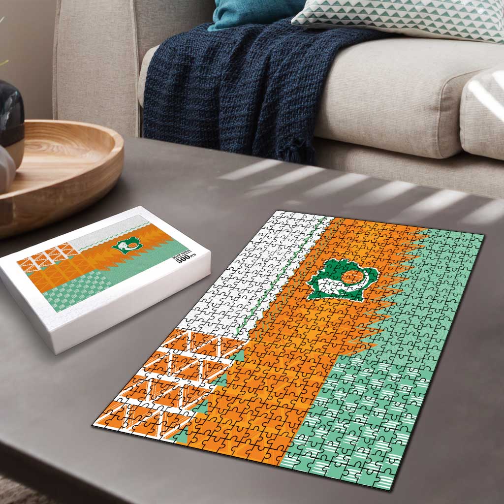 Ivory Coast Football Puzzle Côte d'Ivoire-Tribal Sporty Style - African Pride
