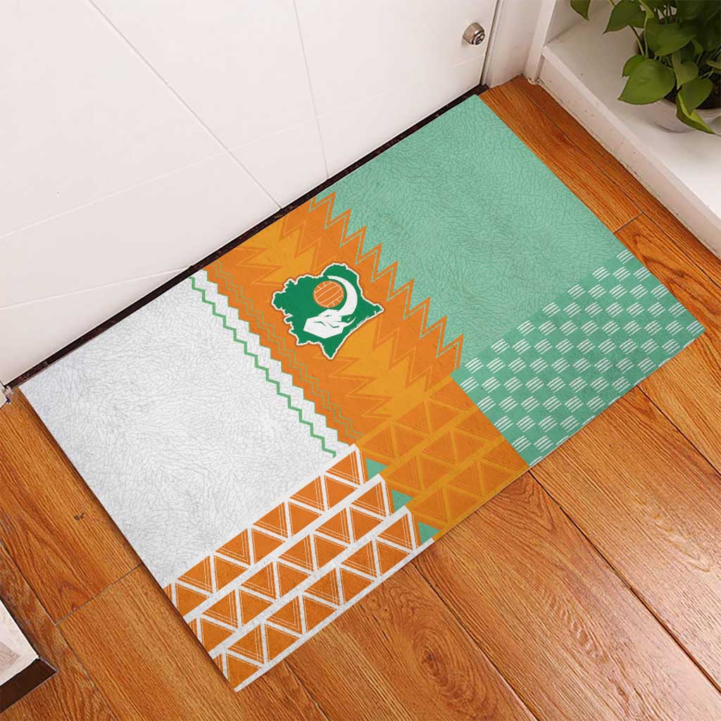 Ivory Coast Football Rubber Doormat Côte d'Ivoire-Tribal Sporty Style - African Pride