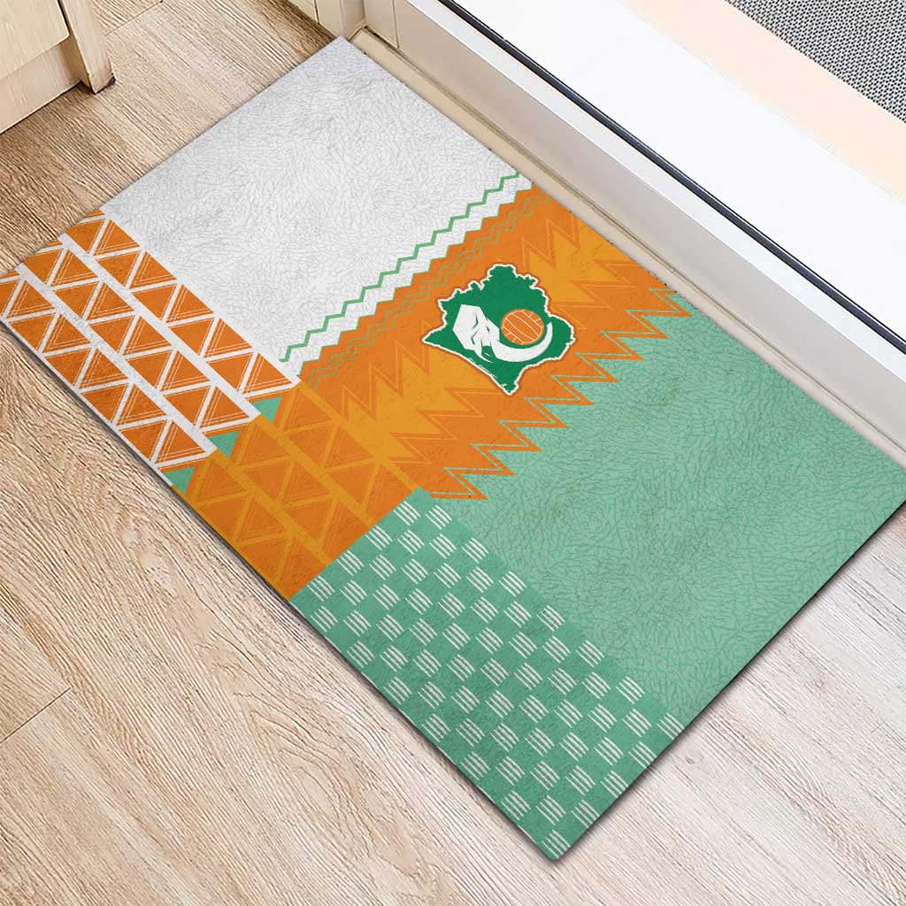 Ivory Coast Football Rubber Doormat Côte d'Ivoire-Tribal Sporty Style - African Pride