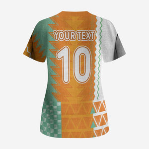 Custom Ivory Coast Football Scrub Top Côte d'Ivoire-Tribal Sporty Style - African Pride