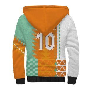 Custom Ivory Coast Football Sherpa Hoodie Côte d'Ivoire-Tribal Sporty Style - African Pride